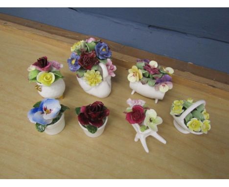 5 Ceramic Aynsley flower bouquets and 2 others&nbsp;