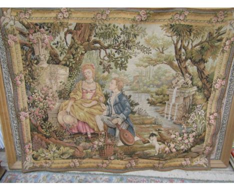 A French tapestry/wall hanging 118x100cm&nbsp;