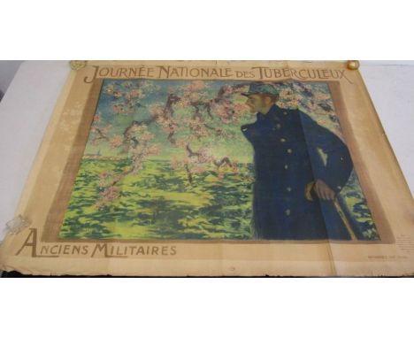 Original vintage WWI Propaganda Poster - National Tuberculosis Day. Veterans (Journe Nationale des Tuberculeux. Anciens Milit