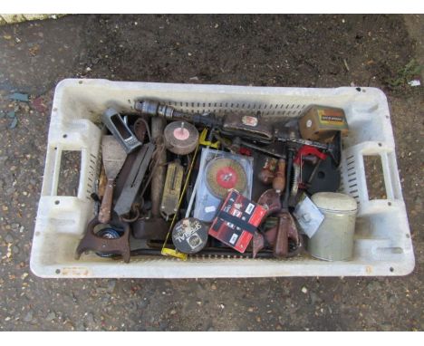 Crate of mixed tools and fixings to include drill bits&nbsp;