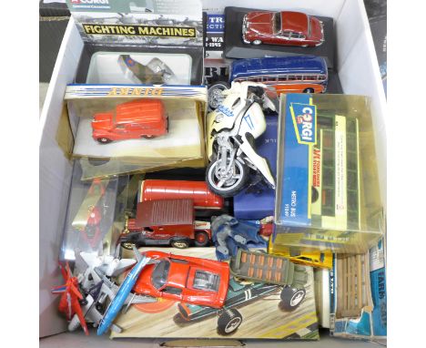 A collection of Corgi and other die-cast model vehicles, some boxed 