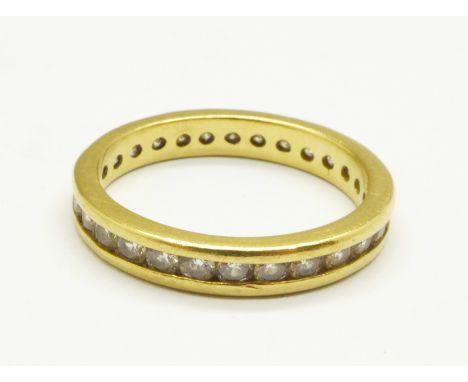 An 18ct gold eternity ring, 3.5g, N 