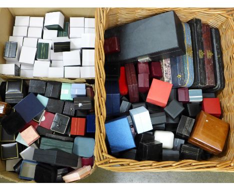 Three boxes of jewellery and ring boxes 