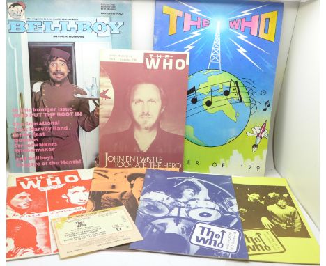 The Who programmes, magazines and ticket stub from 18/8/1979 