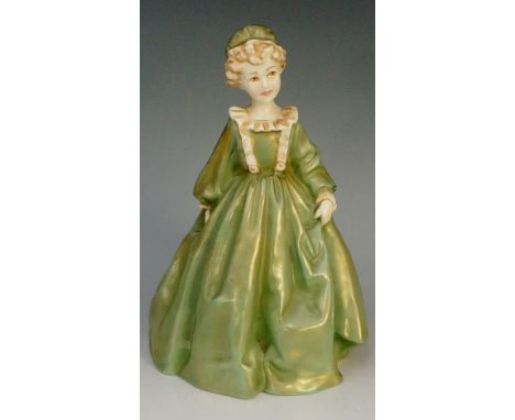 A Royal Worcester figure - Grandmother's Dress by F G Doughty, 17cm high, printed mark in black and numbered 3081; together w