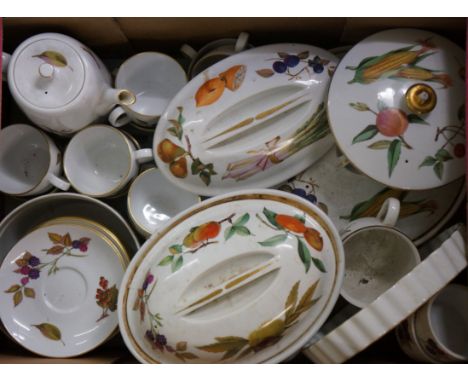 A part dinner service by Royal Worcester, 1961 Evesham pattern, bases marked (qty) (faults)