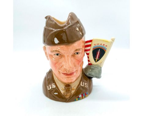 Brown uniform, cream shield, red and white stars and stripes.This jug was commissioned by U.K. International Ceramics in a sp