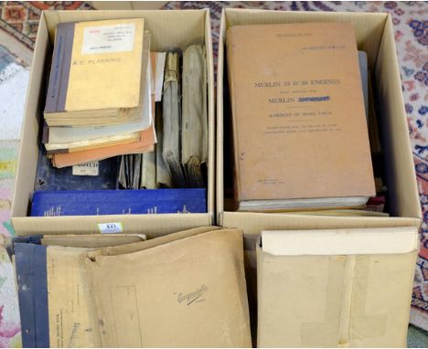 Technical Manuals. A large collection of aircraft technical repair and workshop manuals, circa 1940s-60s,  including Merlin 3
