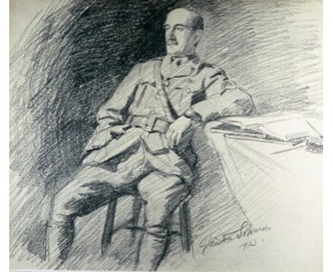 *Solomon (Captain William Ewart Gladstone, 1880-1965, Welsh Regiment). Portrait of a First World War Officer, possibly a self