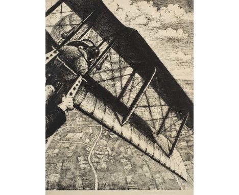 *Nevinson (Christopher Richard Wynne, 1889-1946). Banking at 4000 Feet, from Building Aircraft. The Great War: Britain's Effo