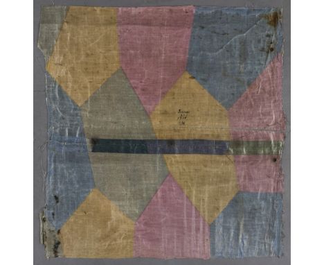 *WWI. An original section of WW1 German "Lozenge" design Tarnstoff aircraft camouflage fabric. Roller printed dye on flax,  a