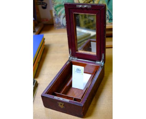 *Campaign Box. A Queen's Own Glasgow Yeomanry shaving box,  covered with chequered morocco leather and white metal presentati
