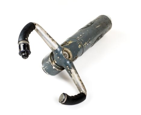 *Control column. A control column probably from a Shackleton,  with rams horn yoke with 'Cut-Out' button, rubber grips, brass