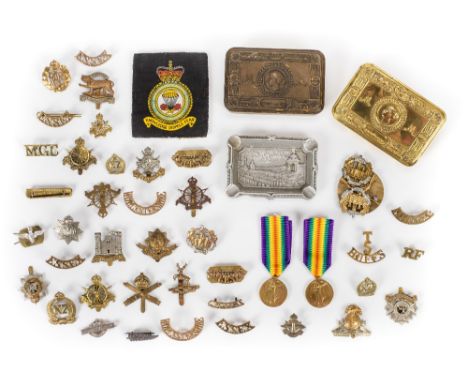 *Cap Badges. Victory Medal (2) (122784 Pte. W.T. Russell. M.G.C. / 99906 Pte. J.R. Whiteside. M.G.C.),  extremely fine, two P