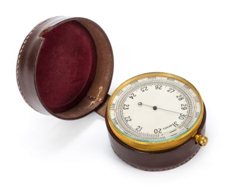 *Pocket Barometer. A Battle of Britain period Air Ministry pocket aneroid barometer Mk I,  with circular silvered dial, the c