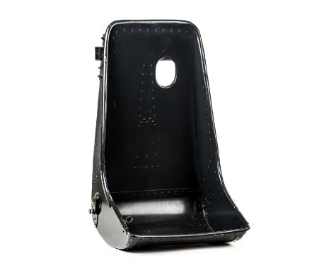 *Messerschmitt Komet. A rare aircraft bucket seat from this historic WWII aircraft,  the painted aluminium panels riveted tog