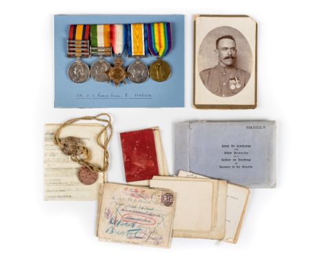*Boer War & WWI. A group of five to Corporal E.G. Roach, Gloucestershire Regiment Queen's South Africa 1899-1902, four clasps