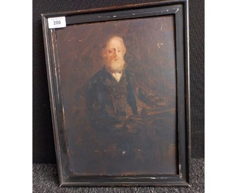 Oil painting on canvas/board depicting a gentleman seated attributed to Vereker . Monteith. Hamilton [Scottish 1856-1931] [39