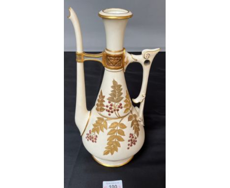 A Royal Worcester blush ivory ewer, late 19th century 