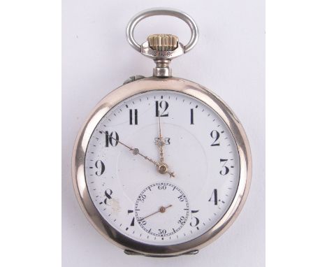 A Chopard Swiss silver cased topwind pocket watch,case width 50mm.