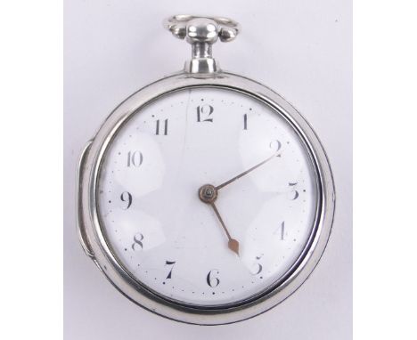 Early 19th century silver pair cased Verge pocket watch,by Samson of London, hallmarks London 1822, case width 55mm.