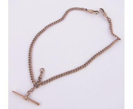 A 9ct gold curb-link watch chain,32 grams, length 40cm.