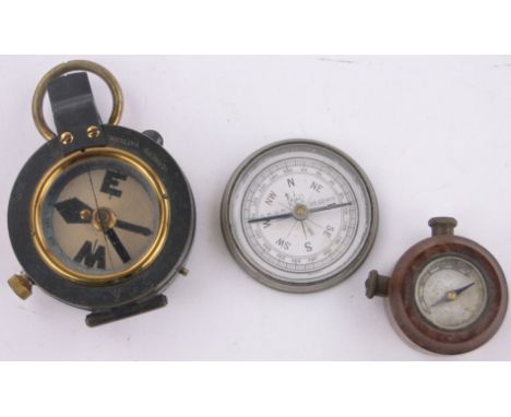 A military Verner's pattern pocket compass,a Moko compass and another, (3).