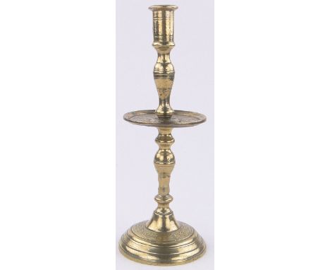 An early Dutch brass candlestick,height 13.5".