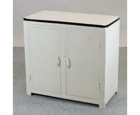 A 1950's white enamel kitchen cabinet, 77cm