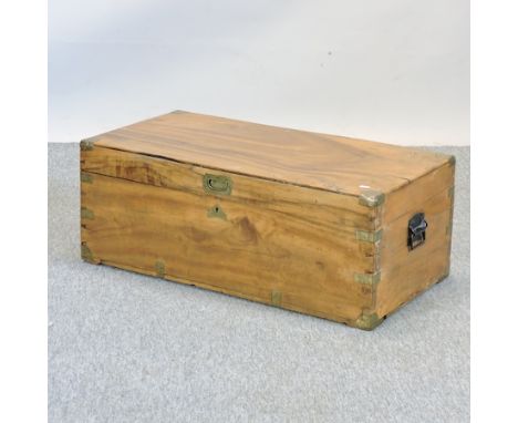 A brass bound camphorwood trunk, 87cm
