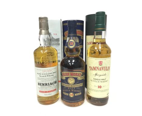 BENRIACH AGED 10 YEARS Single Malt Scotch Whisky 70cl, 43% volume, in carton. GLEN MORAY AGED 12 YEARS Single Malt Scotch Whi