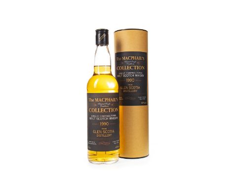 GLEN SCOTIA 1990 MACPHAIL'S COLLECTION Single Malt Scotch Whisky 70cl, 40% volume, in tube.