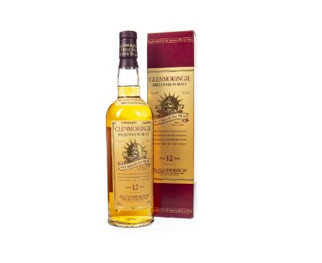 GLENMORANGIE 12 YEARS OLD MILLENNIUM MALT Single Malt Scotch Whisky Matured in first fill casks. 70cl, 40% volume, in carton.
