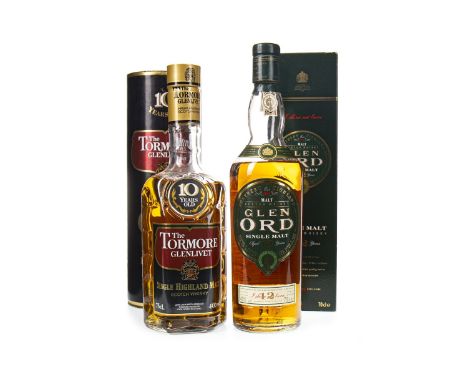 GLEN ORD AGED 12 YEARS (LOW FILL) Single Malt Scotch Whisky 70cl, 40% volume, in carton. TORMORE-GLENLIVET 10 YEARS OLD (LOW 