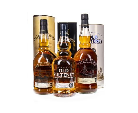 OLD PULTENEY AGED 12 YEARS - ONE LITRE Single Malt Scotch Whisky One litre, 43% volume, in tube. OLD PULTENEY AGED 12 YEARS (