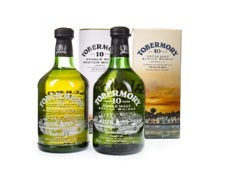 TOBERMORY AGED 10 YEARS (2) Single Malt Scotch Whisky 70cl, 40% volume, one in carton, one in tube. Two bottles.