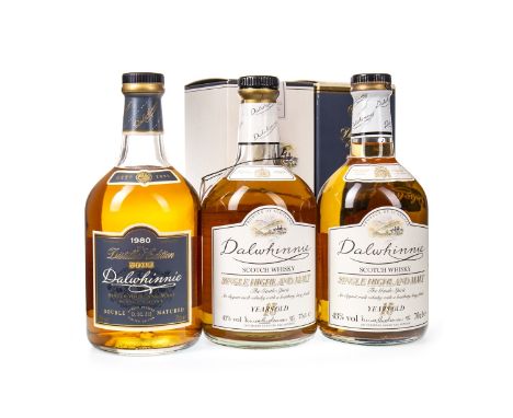 DALWHINNIE 15 YEARS OLD (2) Single Malt Scotch Whisky 1x70cl, 1x75cl, 43% volume, one in carton. DALWHINNIE 1980 DISTILLER'S 