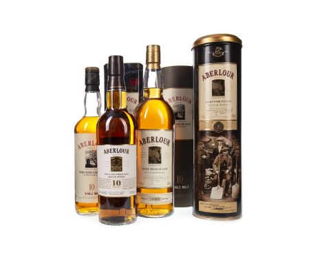 ABERLOUR 1990 - ONE LITRE Single Malt Scotch Whisky One litre, 40% volume, in tin. ABERLOUR 10 YEARS OLD (2) Single Malt Scot