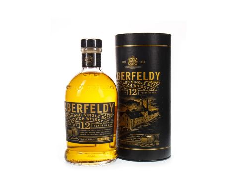 ABERFELDY 12 YEARS OLD Single Malt Scotch Whisky Batch no. 2905. 700ml, 40% volume, in tube.
