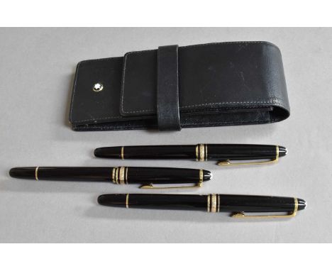 Two Montblanc Meisterstuck Roller-Ball Pens and a Montblanc Meisterstuck Fountain-Pen, the first two with clip numbers KK1029
