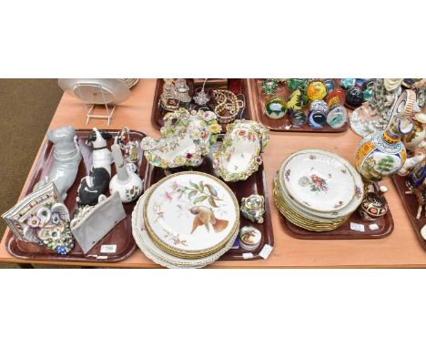 A Quantity of Assorted British and Continental Porcelain, to include, a Royal Worcester jewelled cabinet plate, Royal Crown D