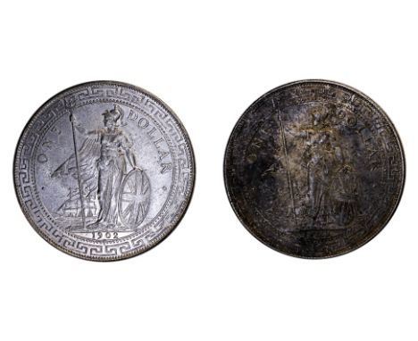 GREAT BRITAIN BRITISH TRADE DOLLARS 1902 B (2)
1902 B, obverse with Britannia holding trident, reverse with Chinese character