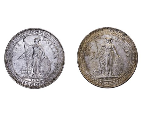 GREAT BRITAIN BRITISH TRADE DOLLARS 1900 B (2)
1900 B, obverse with Britannia holding trident, reverse with Chinese character
