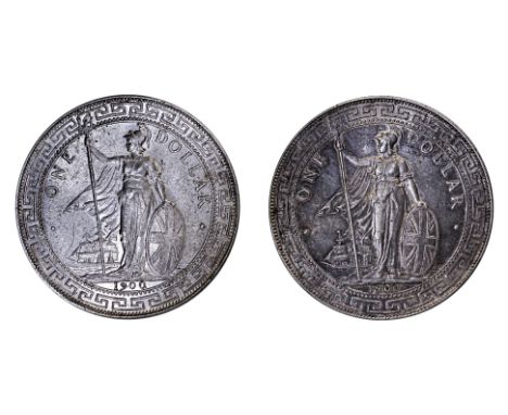 GREAT BRITAIN BRITISH TRADE DOLLARS 1900 B (2)
1900 B, obverse with Britannia holding trident, reverse with Chinese character