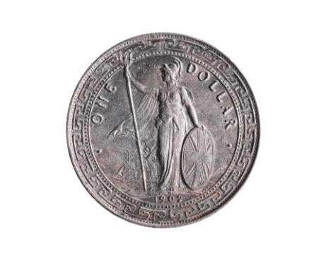 GREAT BRITAIN BRITISH TRADE DOLLAR 1902 B ERROR
1902 B, obverse with Britannia holding trident, reverse with Chinese characte