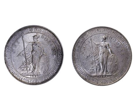GREAT BRITAIN BRITISH TRADE DOLLARS 1899 B (2)
1899 B, obverse with Britannia holding trident, reverse with Chinese character