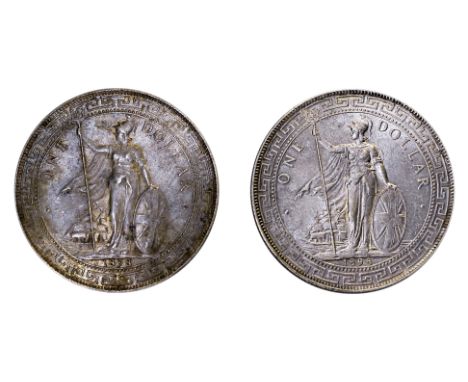 GREAT BRITAIN BRITISH TRADE DOLLARS 1898 B (2)
1898 B, obverse with Britannia holding trident, reverse with Chinese character