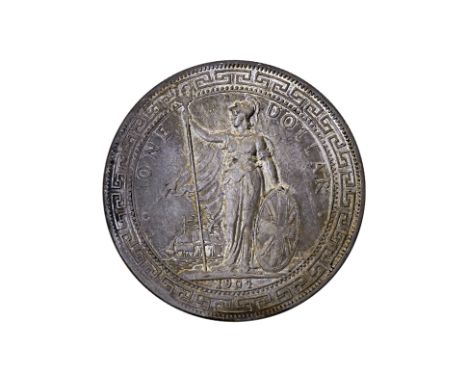 GREAT BRITAIN BRITISH TRADE DOLLAR 1904/189(8?)
1904/189(8?), obverse with Britannia holding trident, reverse with Chinese ch