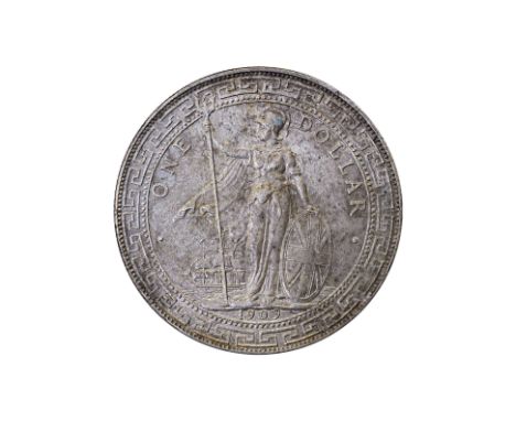GREAT BRITAIN BRITISH TRADE DOLLAR 1909/8 B
1909/8 B, obverse with Britannia holding trident, reverse with Chinese characters