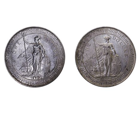 GREAT BRITAIN BRITISH TRADE DOLLARS 1899 B (2)
1899 B, obverse with Britannia holding trident, reverse with Chinese character